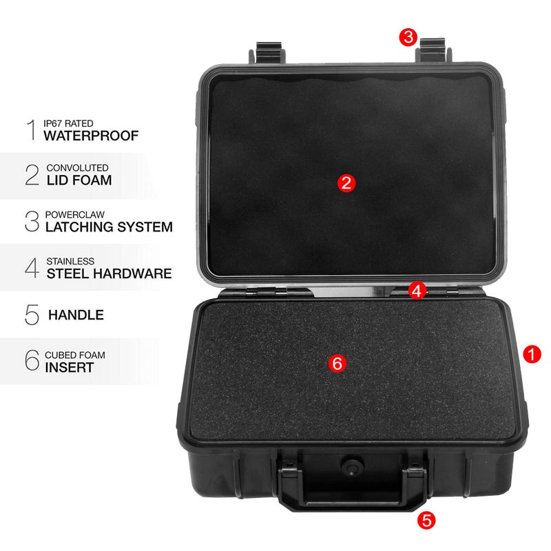 MOOCY 10" Small Hard Case with Customizable Foam Insert, 10.8x8.6x3.7 - Watertight Airtight Crush-Resistant Case for Pistol, Camera, Microphone & Electronics - Image 5